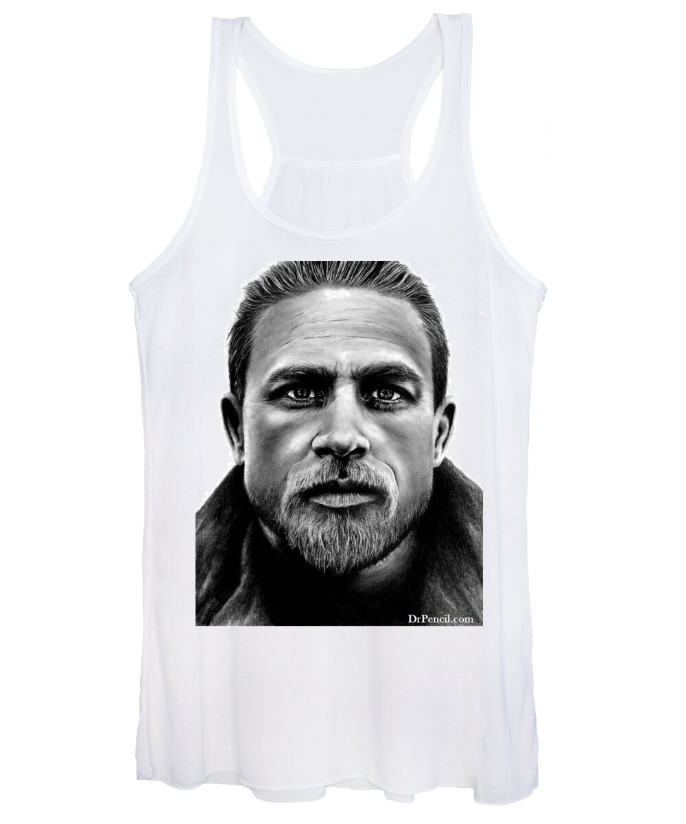 Charlie Hunnam Women's Tank Top featuring the drawing Charlie Hunnam by Rick Fortson