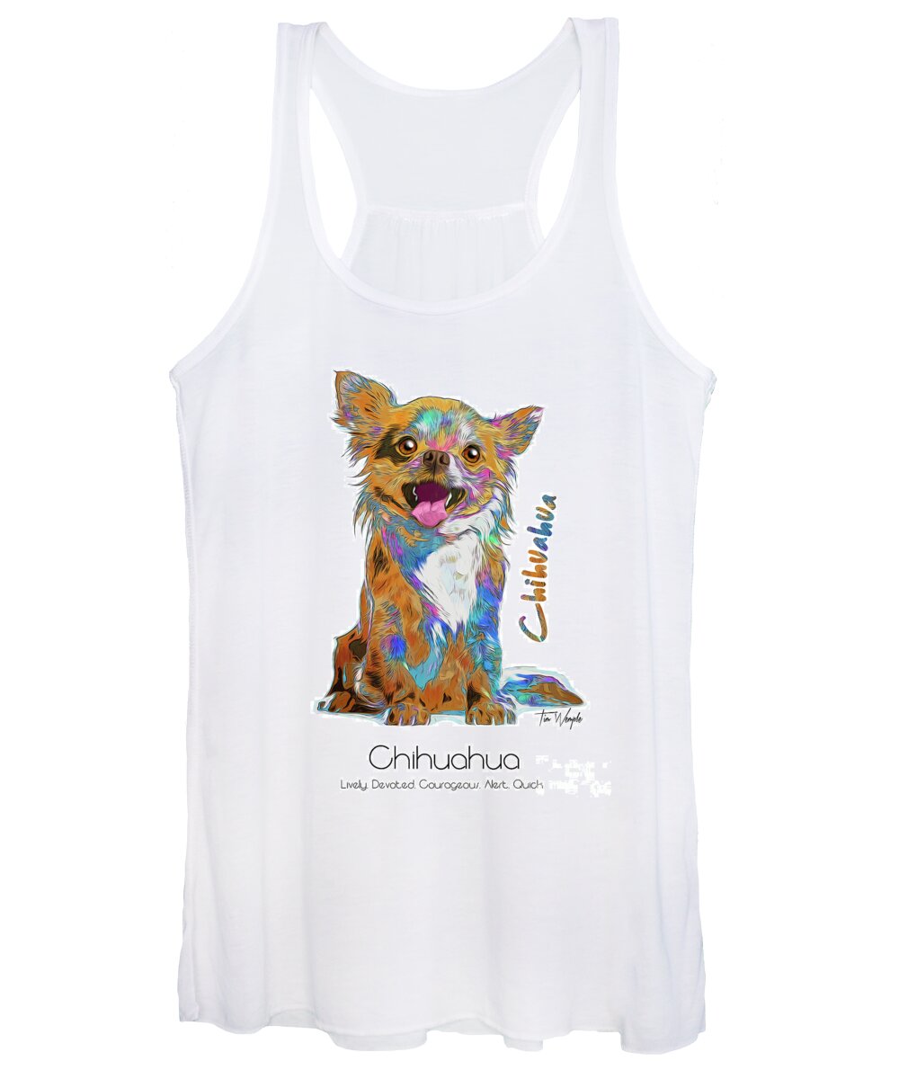 Chihuahua Women's Tank Top featuring the digital art Chihuahua Pop Art by Tim Wemple