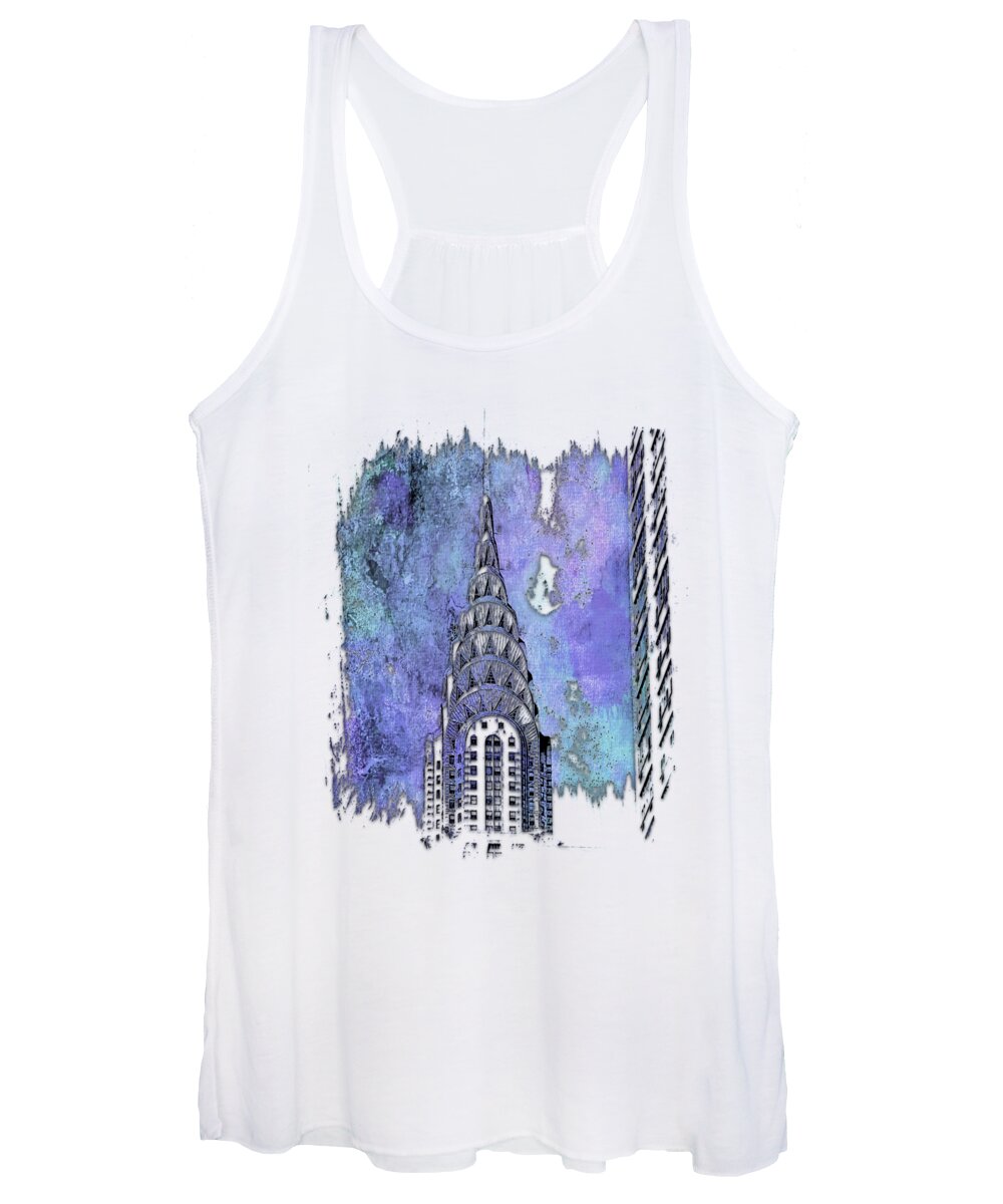 Berry Women's Tank Top featuring the photograph Chrysler Spire Berry Blues 3 Dimensional by DiDesigns Graphics