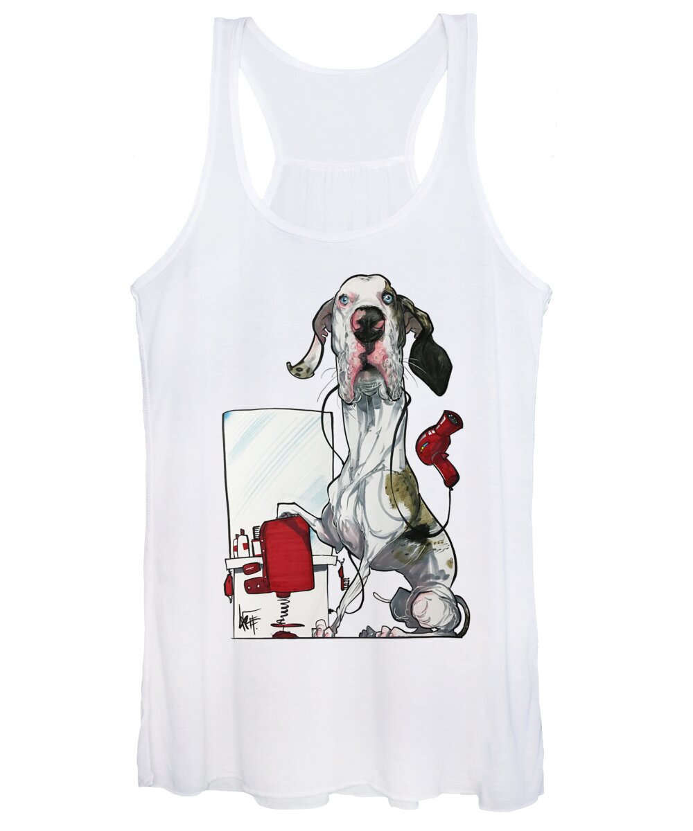 Pet Portrait Women's Tank Top featuring the drawing Ciastko 3329 by Canine Caricatures By John LaFree