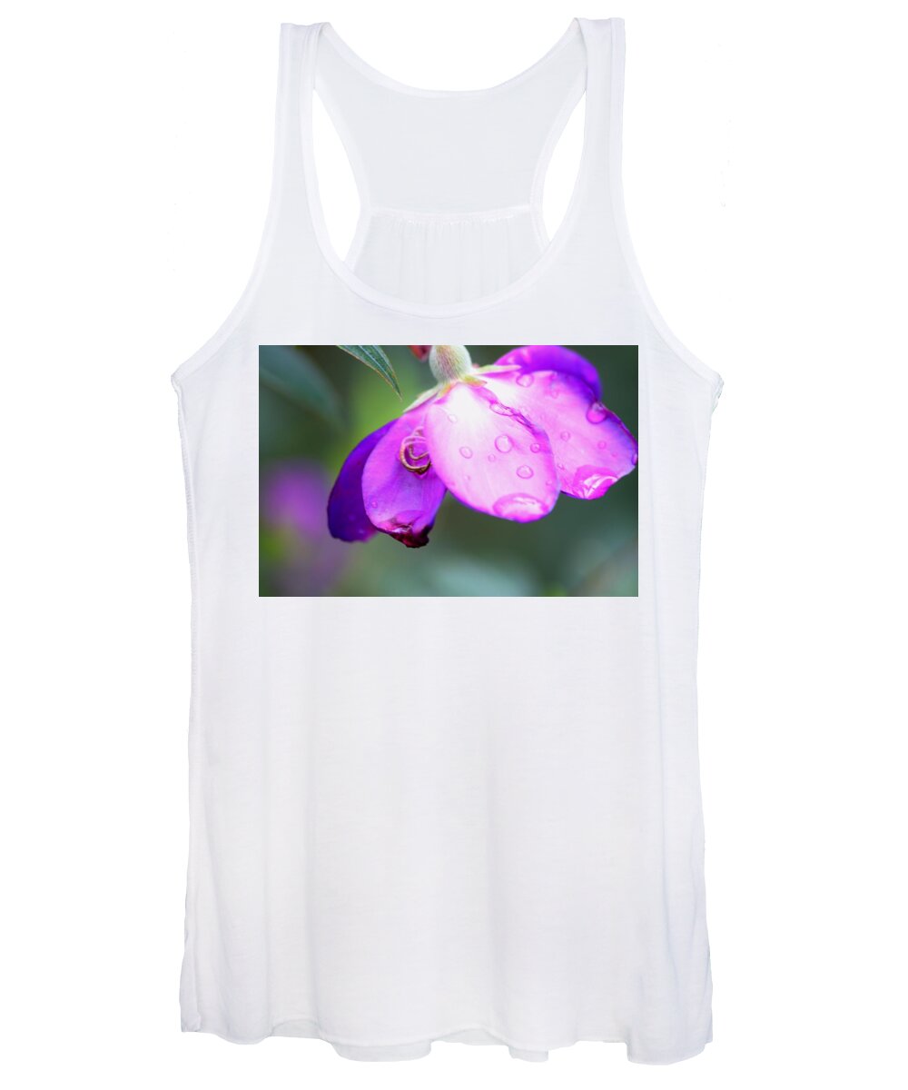 Clematis And Raindrops Women's Tank Top featuring the photograph Clematis and Raindrops by Warren Thompson