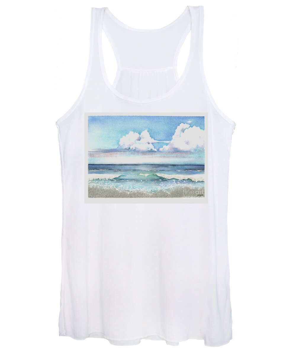 Clouds Women's Tank Top featuring the painting Cloudburst by Hilda Wagner