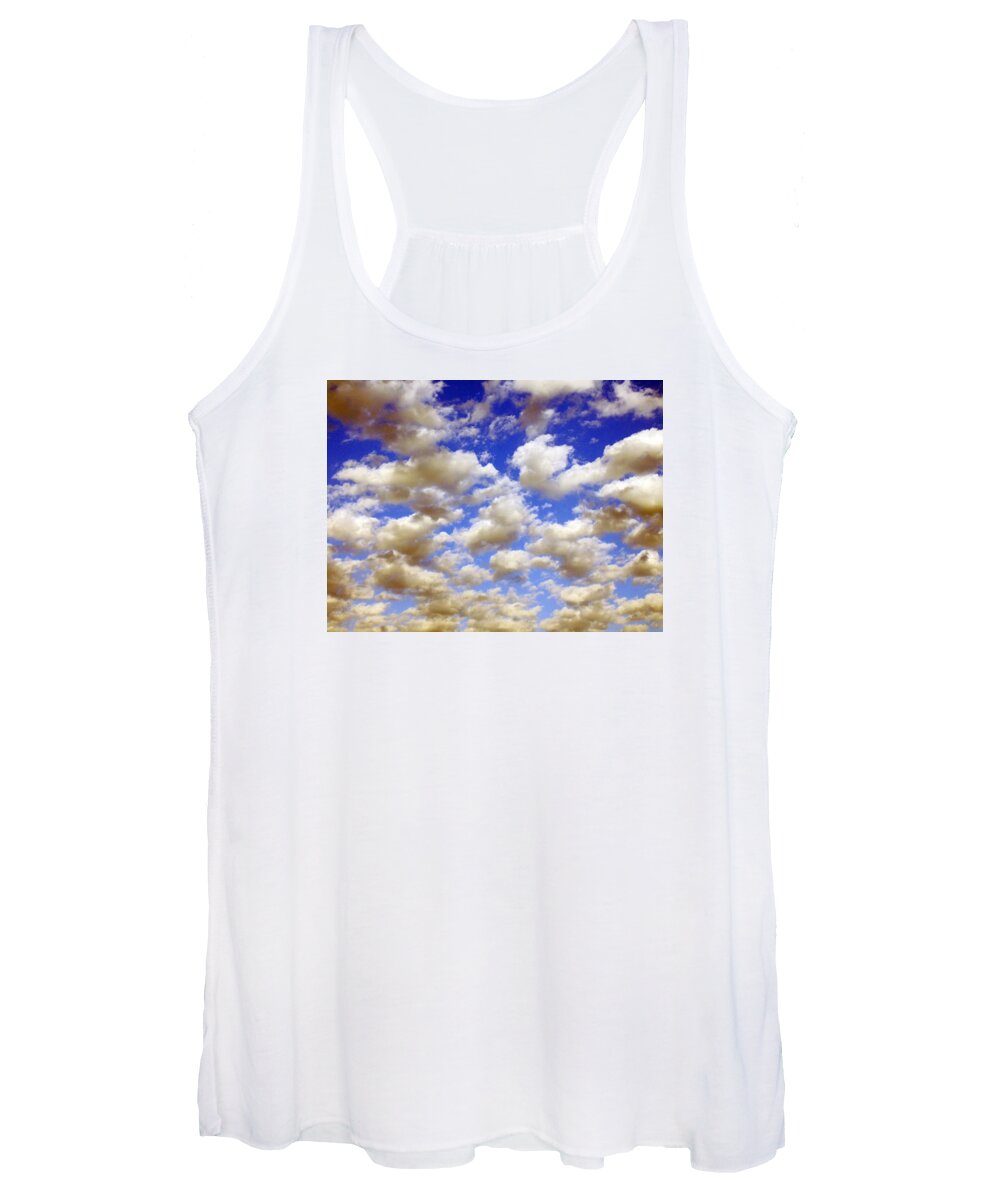 Clouds Women's Tank Top featuring the digital art Clouds Blue Sky by Jana Russon