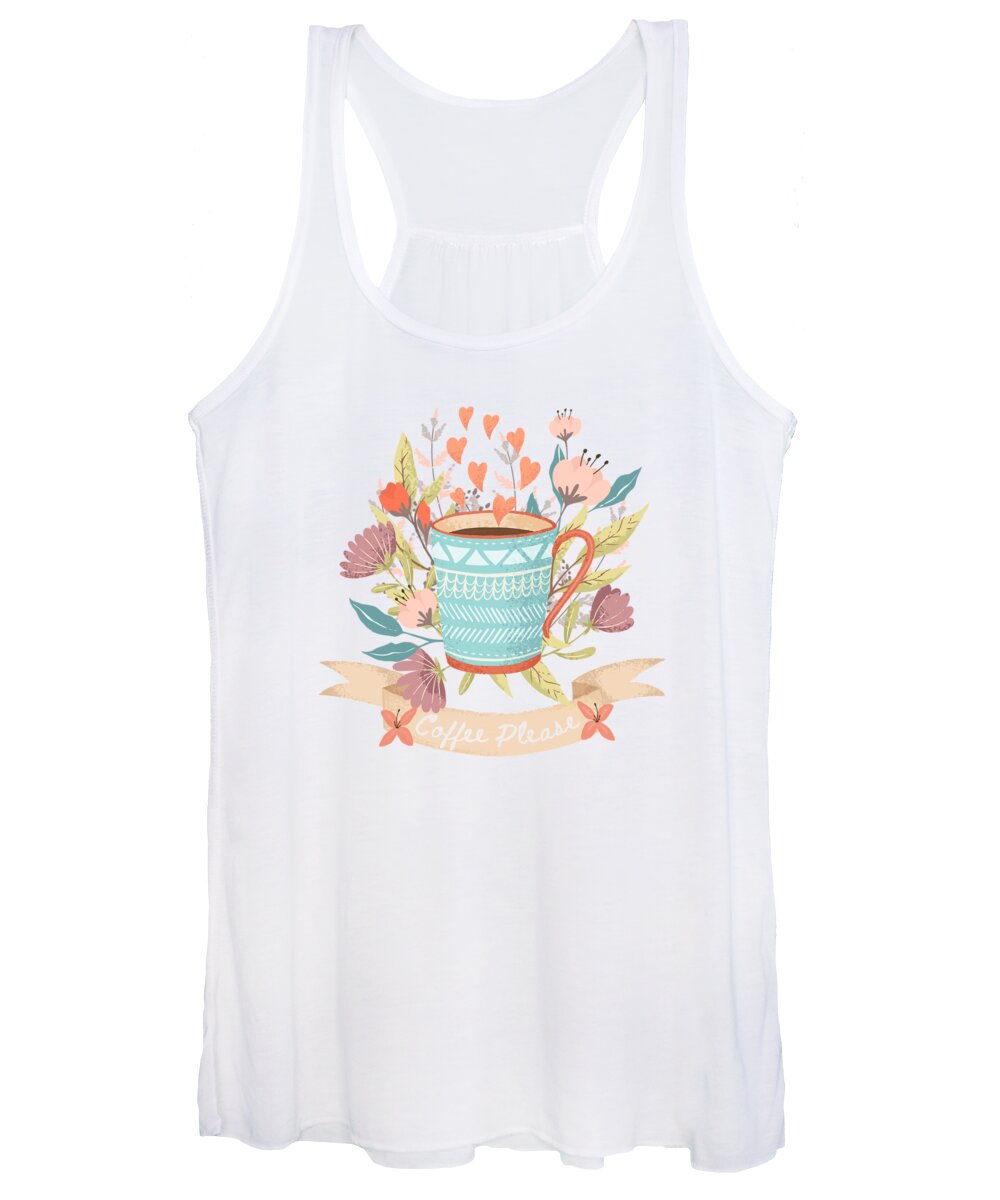 Painting Women's Tank Top featuring the painting Coffee Please It Is Always A Good Idea by Little Bunny Sunshine