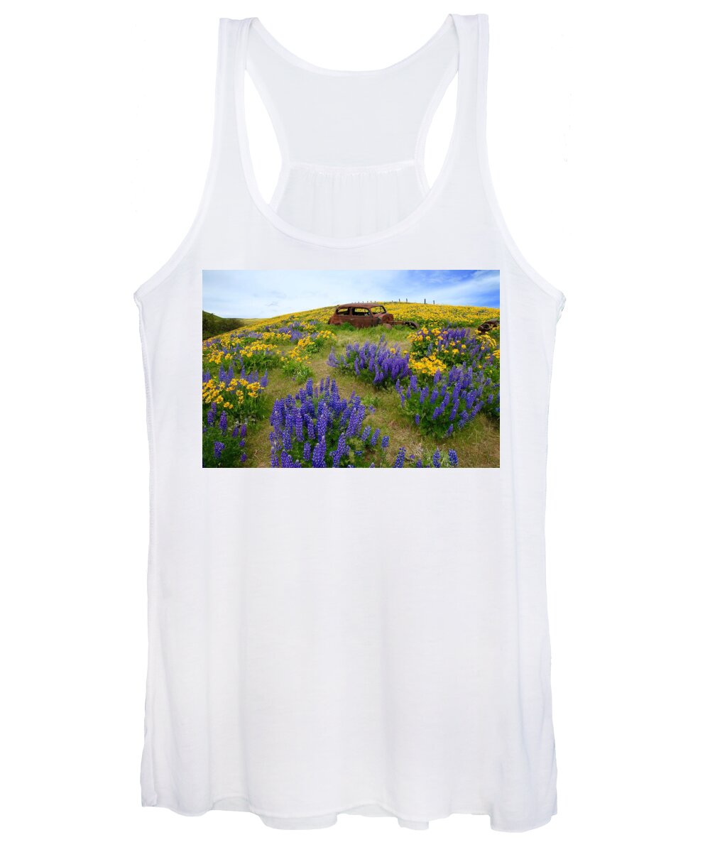 Columbia Hills Wildflowers Women's Tank Top featuring the photograph Columbia Hills wildflowers by Lynn Hopwood