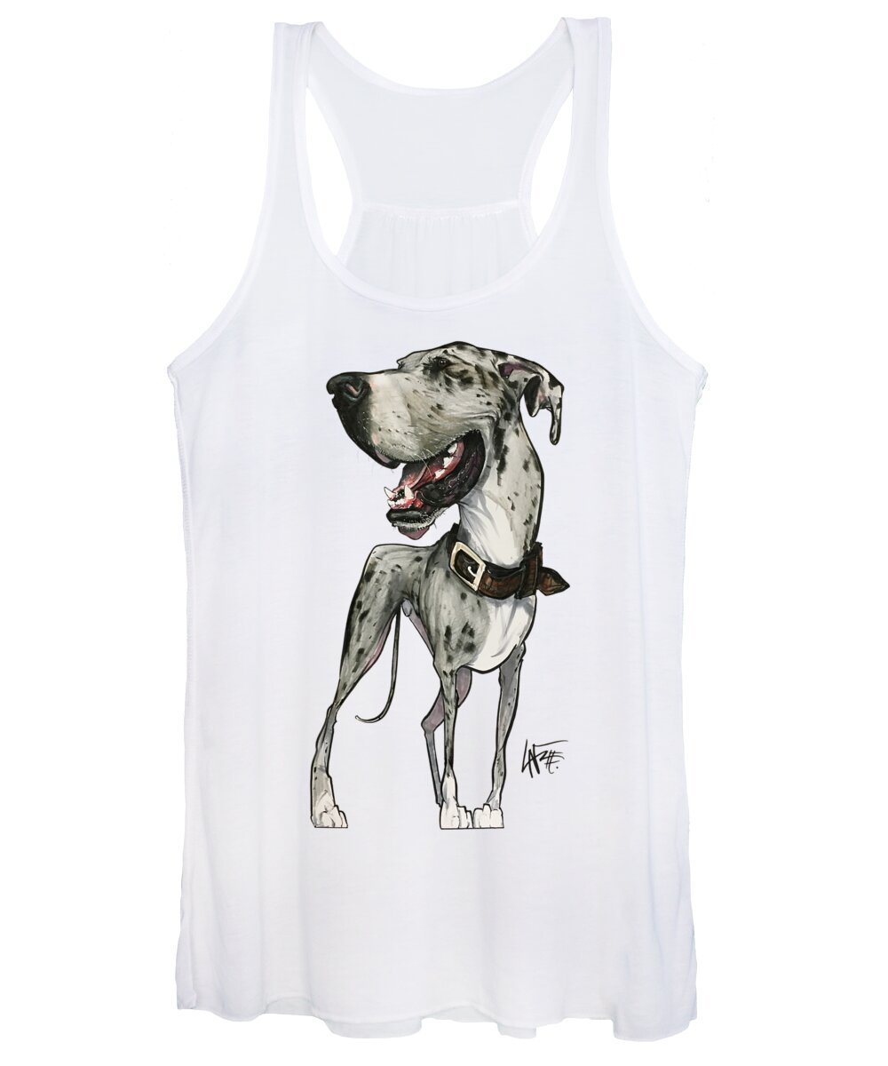 Great Dane Women's Tank Top featuring the drawing Cooper 3636 by Canine Caricatures By John LaFree