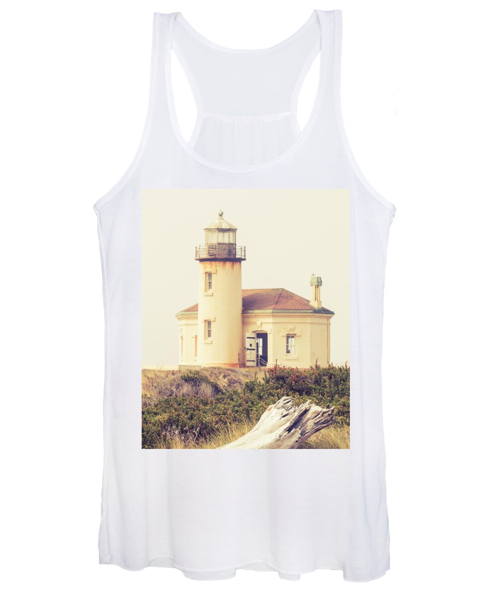Muted Women's Tank Top featuring the photograph Coquille Lighthouse II by Catherine Avilez