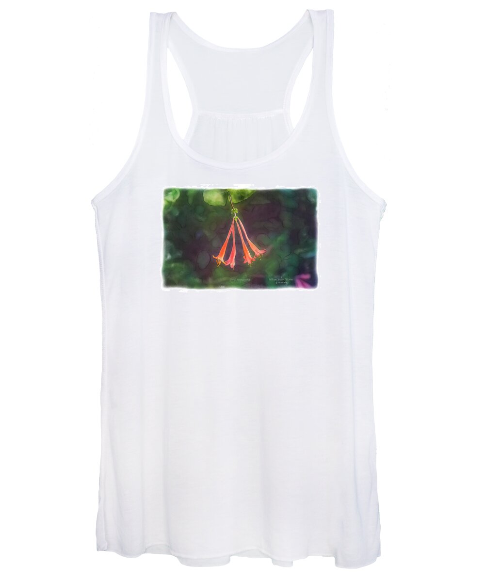 Coral Honeysuckle Women's Tank Top featuring the painting Coral Honeysuckle by Bill McEntee