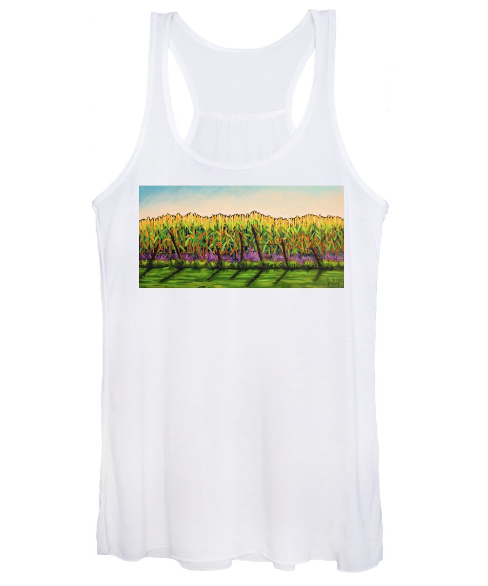 Cornfield Women's Tank Top featuring the painting Cornfield Color by Kevin Hughes