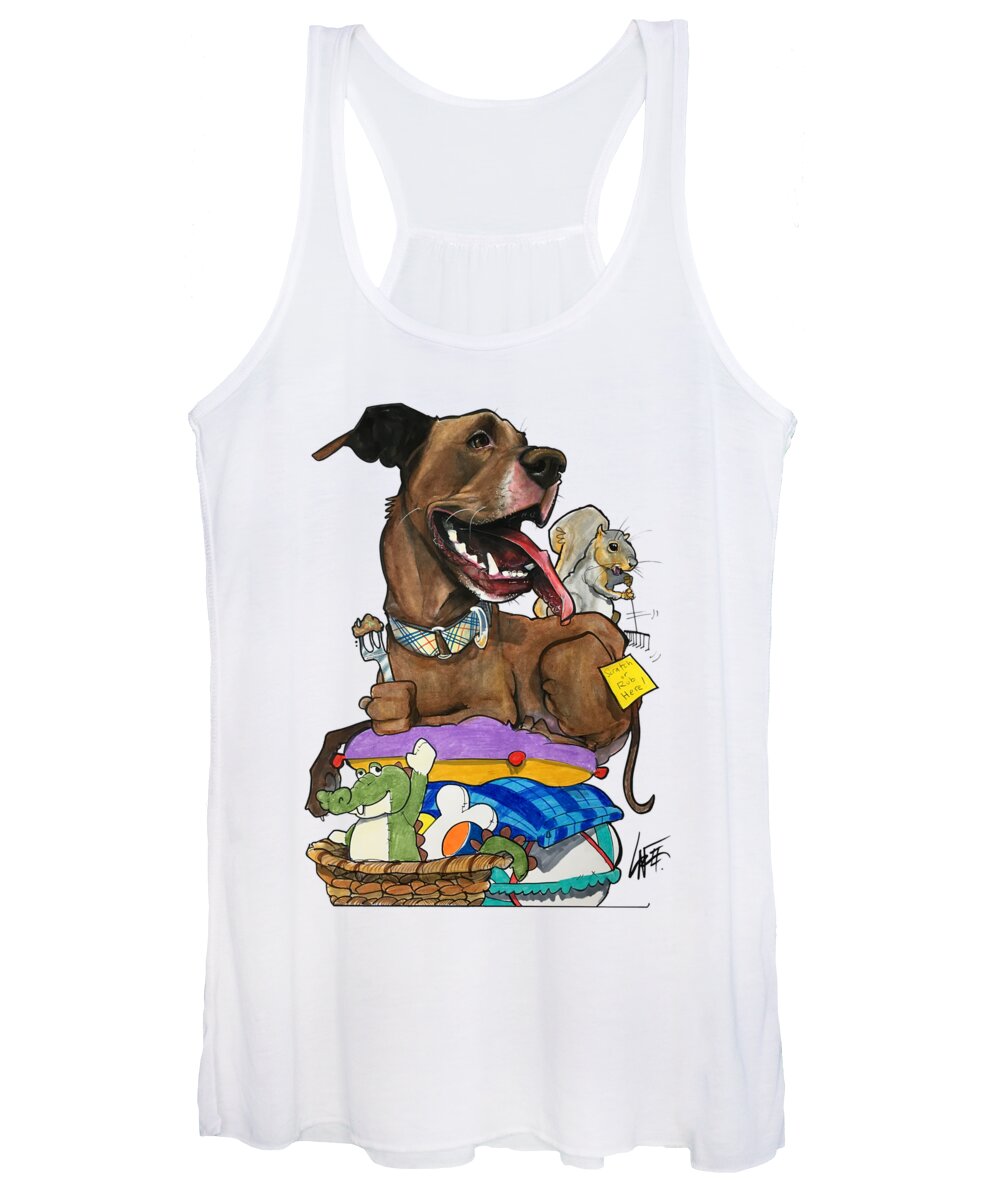 Critelli Women's Tank Top featuring the drawing Critelli 3928 by Canine Caricatures By John LaFree