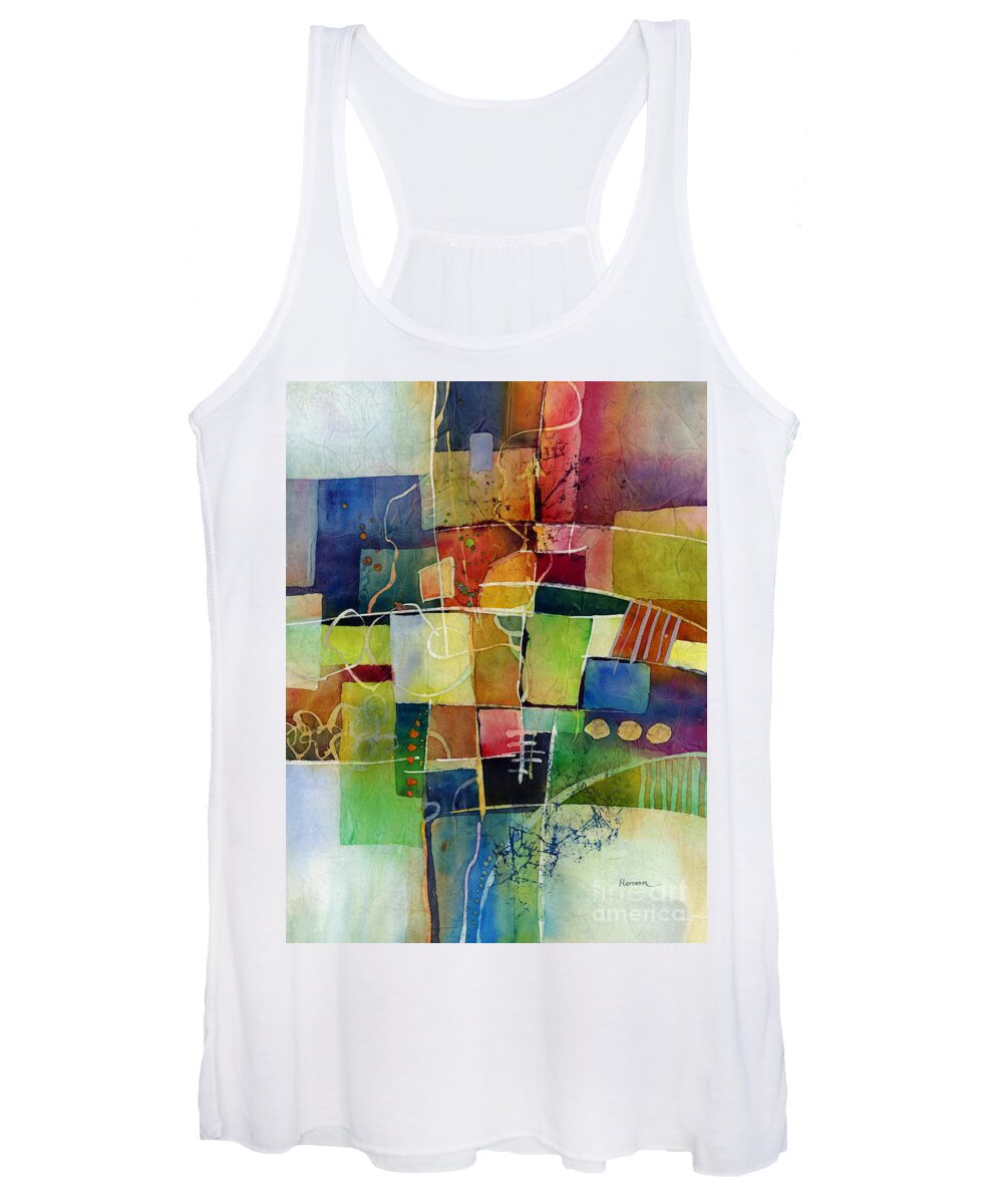 Abstract Women's Tank Top featuring the painting Crossroads 2 by Hailey E Herrera