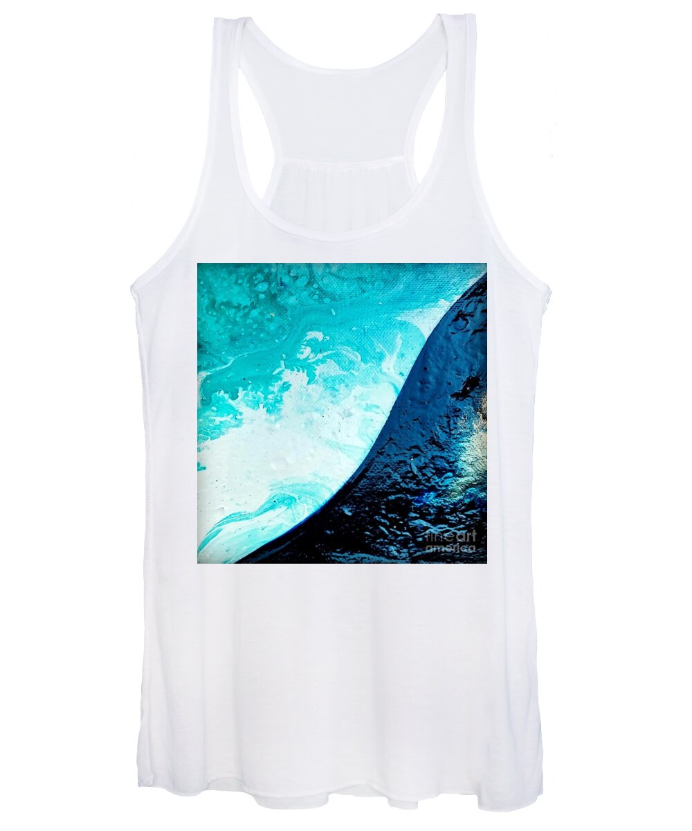 Wave Women's Tank Top featuring the painting Crystal wave8 by Kumiko Mayer