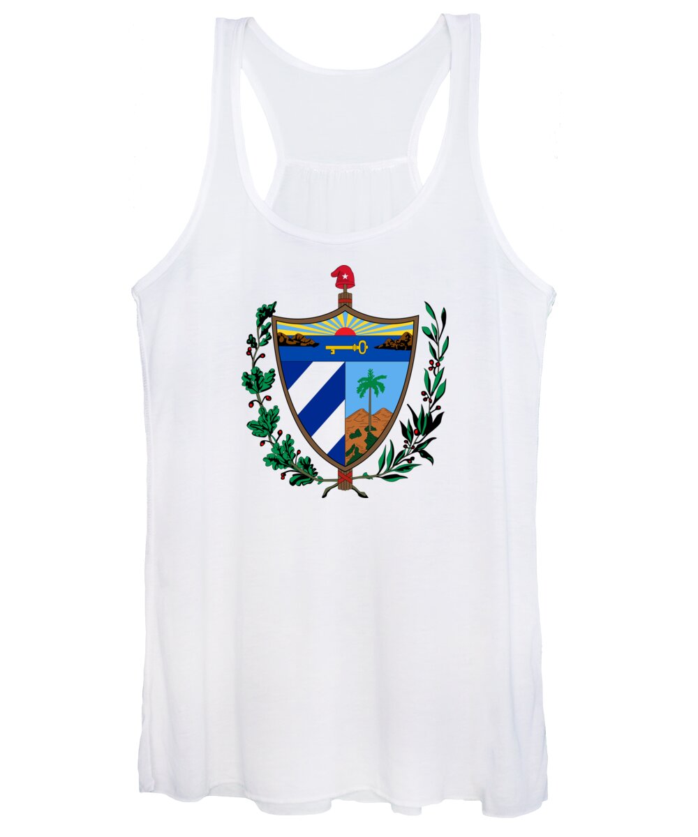 Cuba Women's Tank Top featuring the drawing Cuba Coat of Arms by Movie Poster Prints