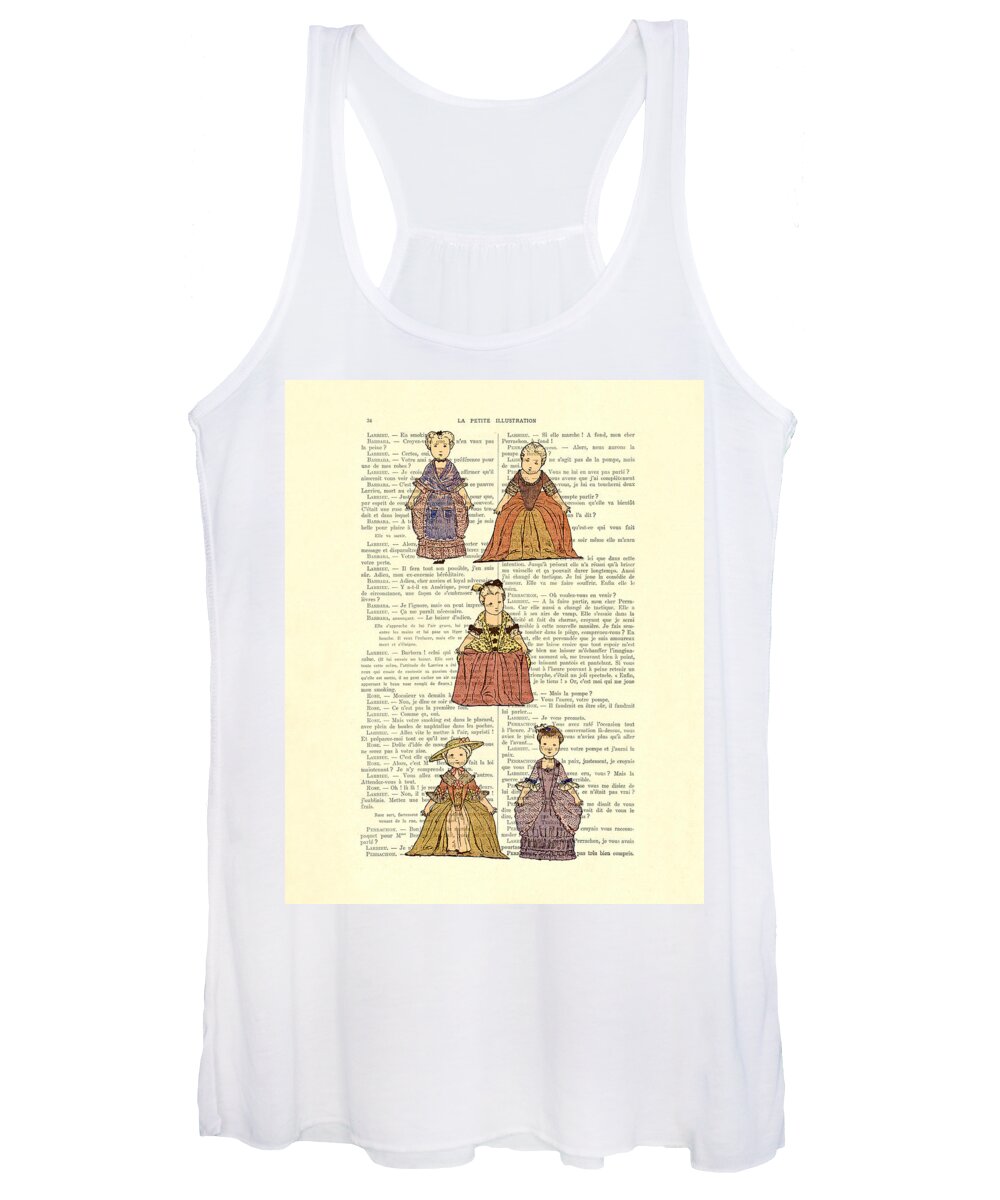 Victorian Women's Tank Top featuring the digital art Cute little girls dressed in victorian clothes by Madame Memento