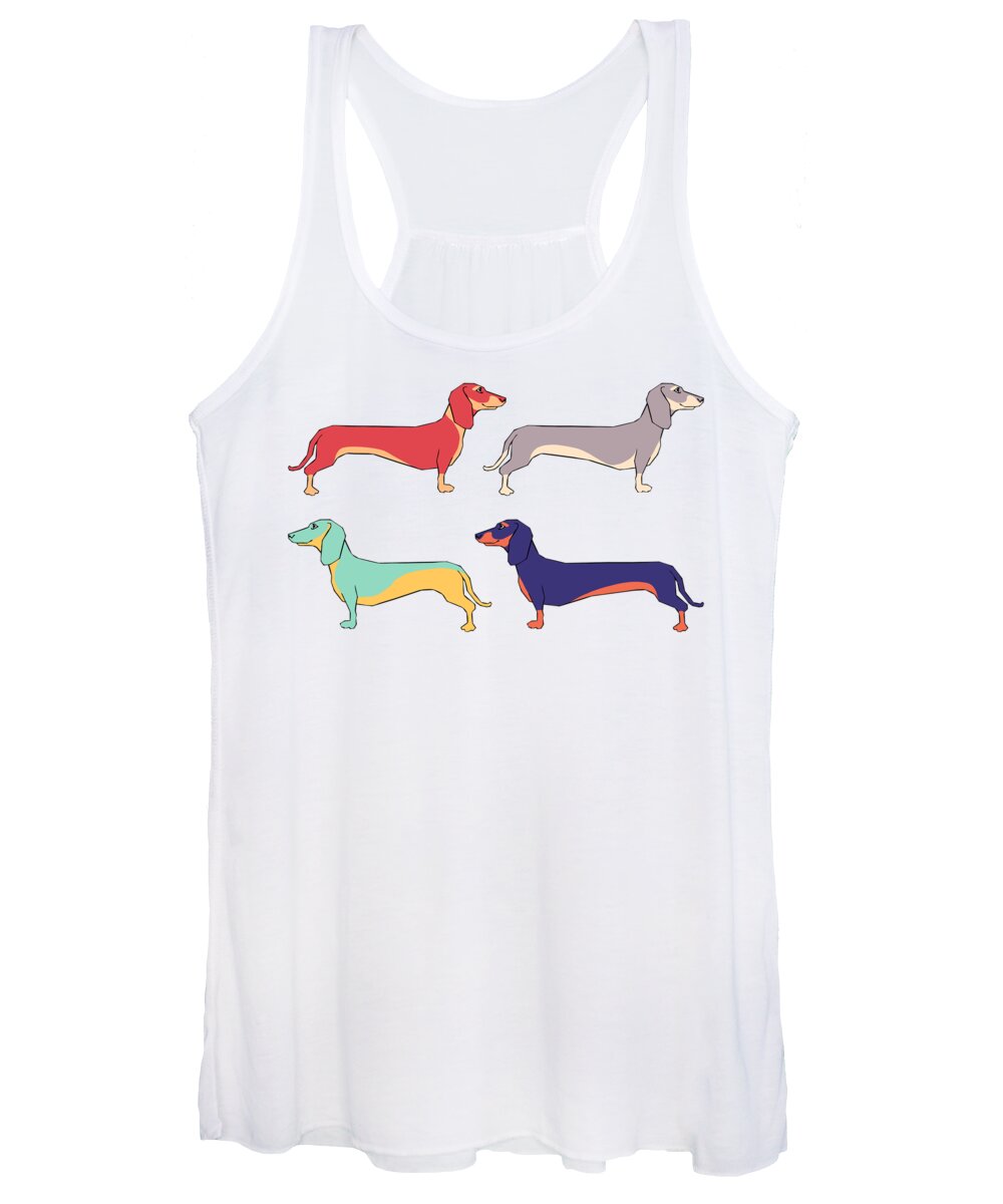 Dachshunds Women's Tank Top featuring the digital art Dachshunds by Kelly King