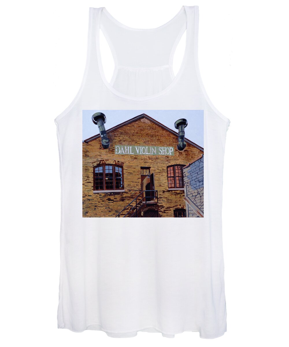 Painting Women's Tank Top featuring the painting Dahl Violin Shop by Craig Morris