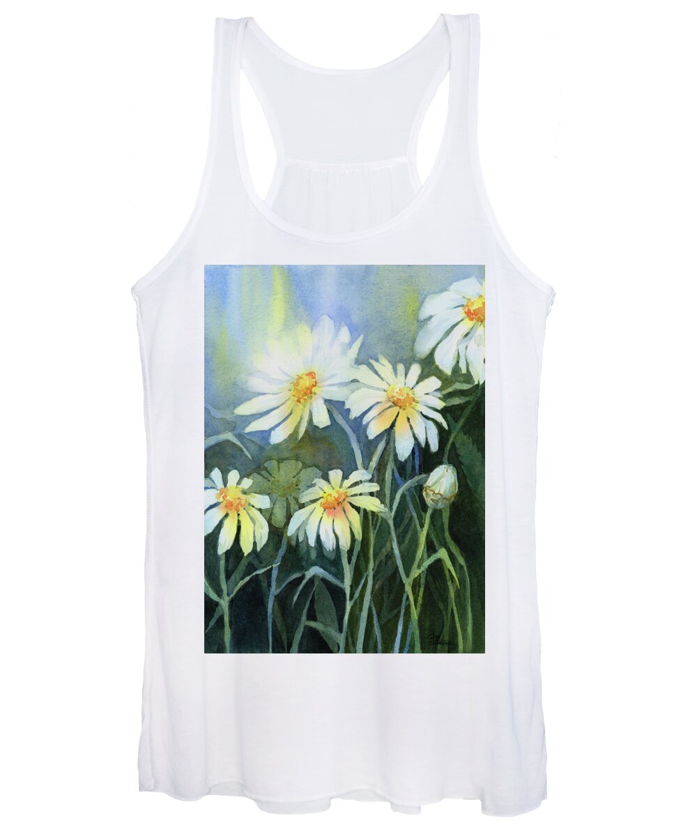 Daisies Women's Tank Top featuring the painting Daisies Flowers by Olga Shvartsur
