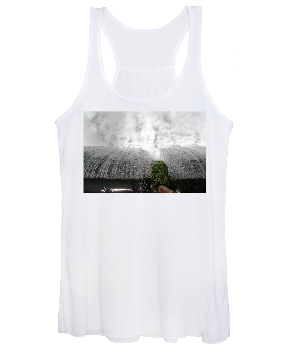 Cascading Water Women's Tank Top featuring the photograph Dam At Mammoth Spring by DArcy Evans
