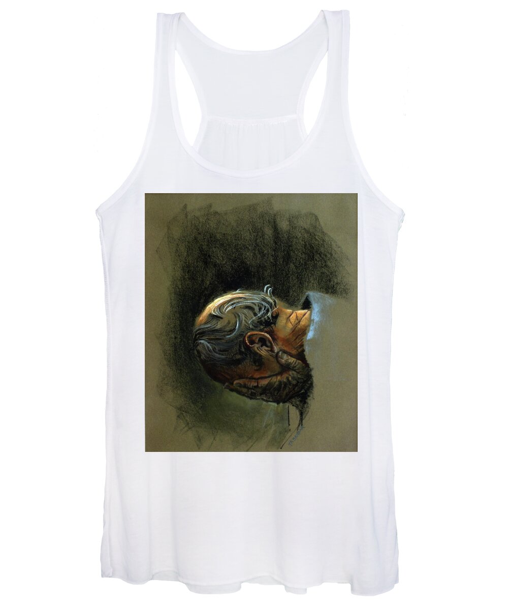 Cast Women's Tank Top featuring the painting Despair. Why are you downcast? by Graham Braddock
