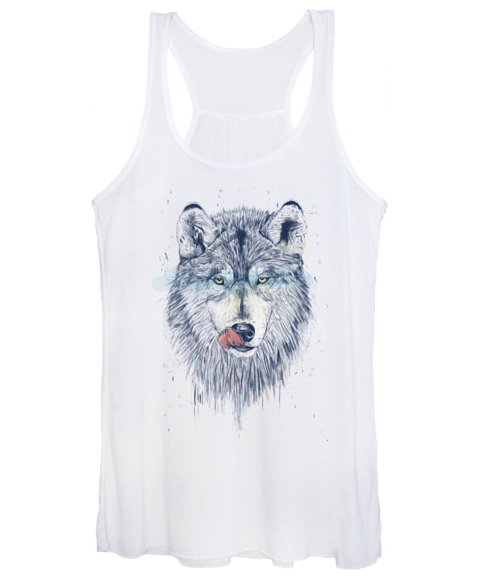 Animal Women's Tank Top featuring the drawing Dinner time by Balazs Solti