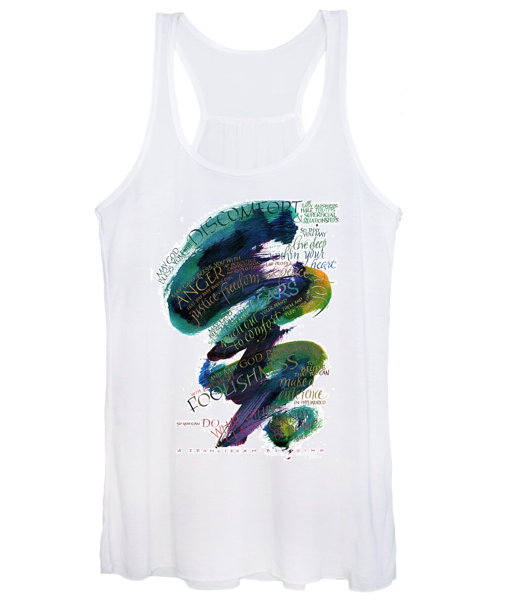 Achievement Women's Tank Top featuring the painting Discomfort Teal-Blue by Judy Dodds