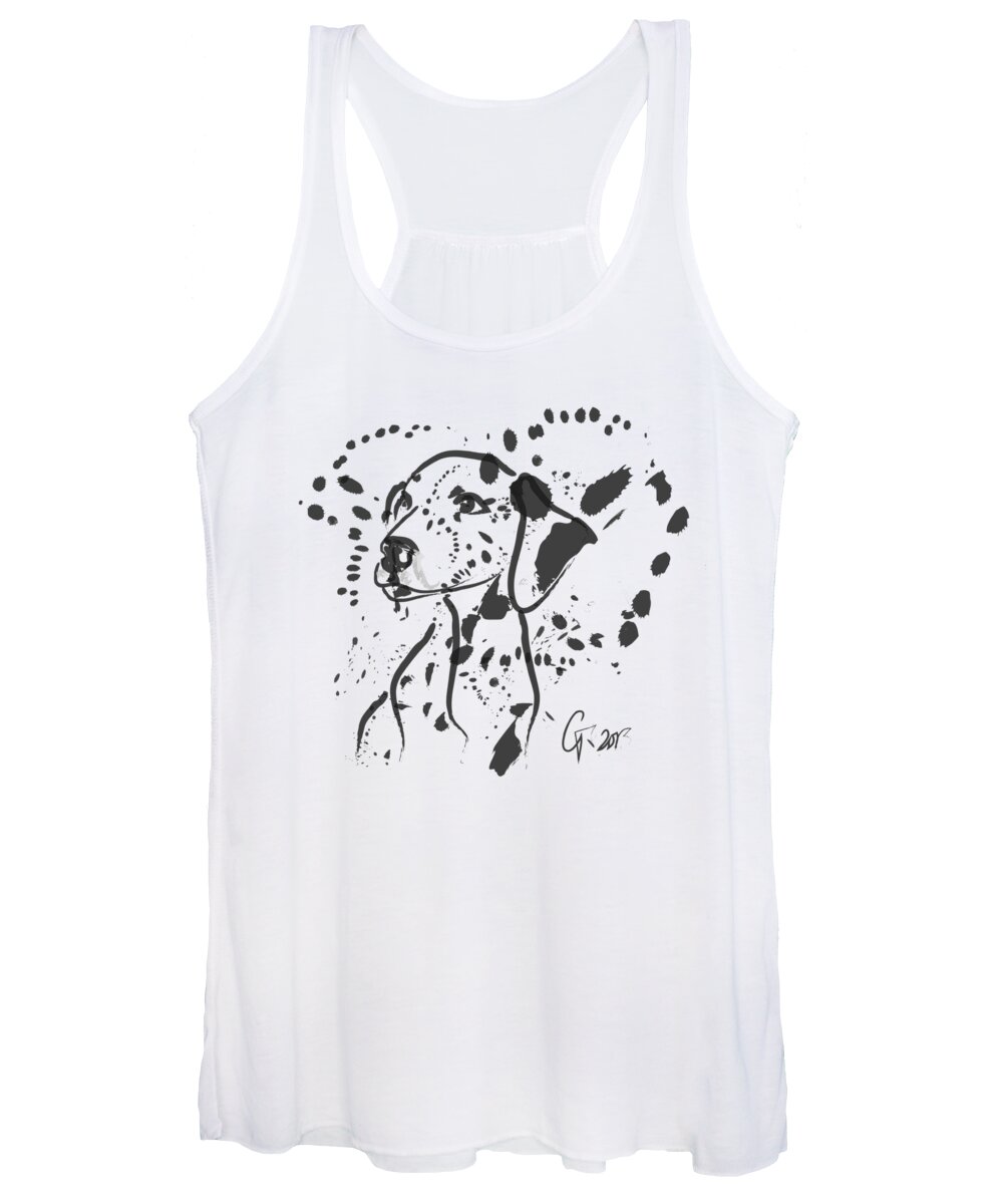 Dog Women's Tank Top featuring the painting Dog Spot by Go Van Kampen