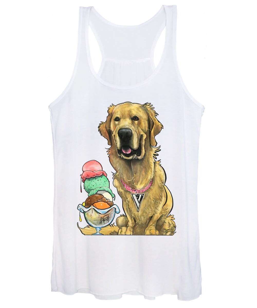 Dominguez Women's Tank Top featuring the drawing Dominguez 3778 by Canine Caricatures By John LaFree