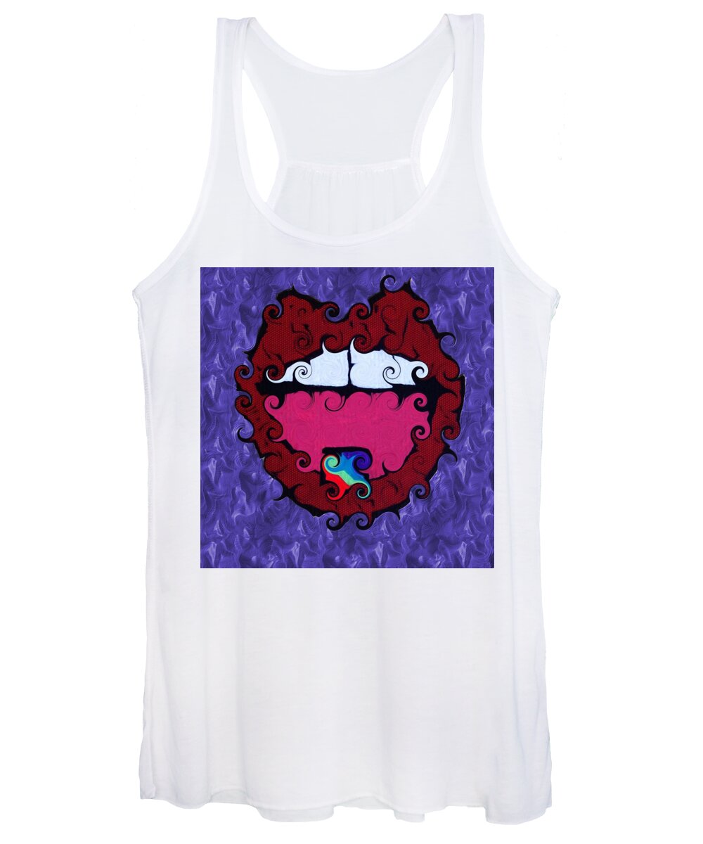 Lips Women's Tank Top featuring the photograph Don't Trip by Annie Walczyk