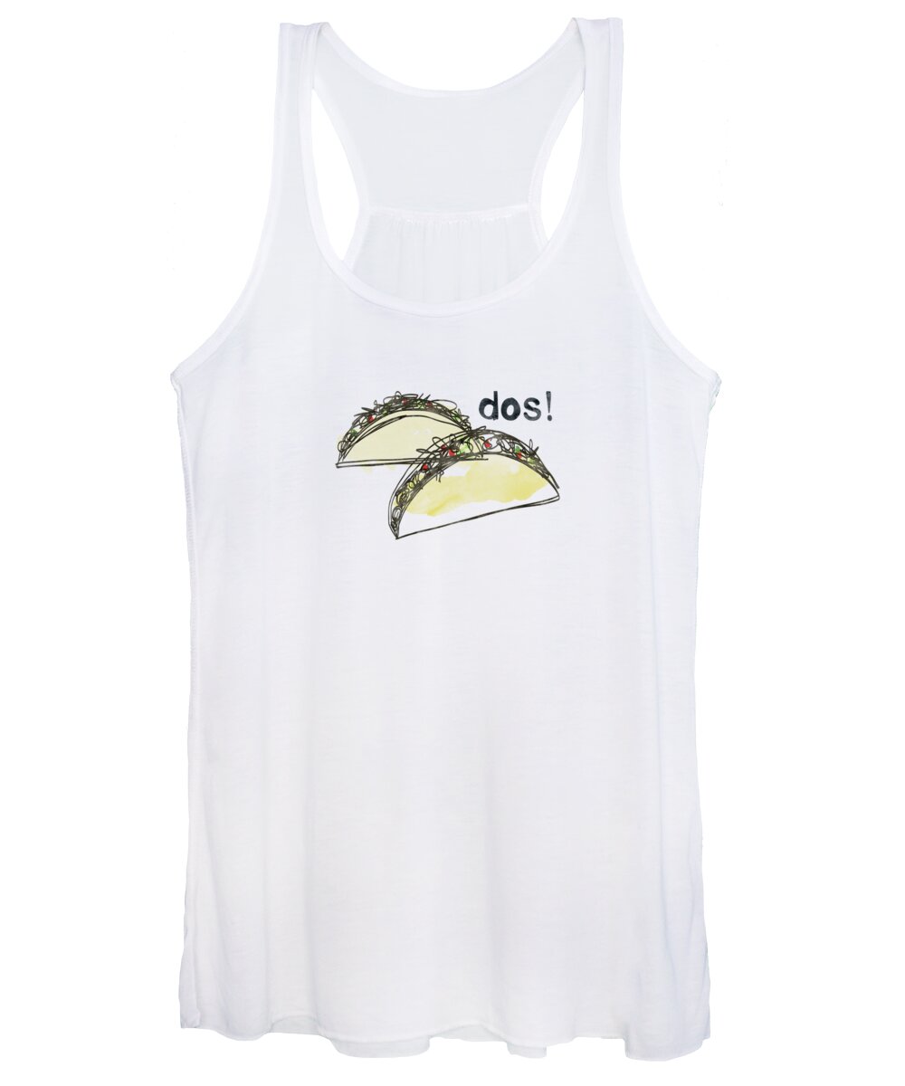 Tacos Women's Tank Top featuring the painting Dos Tacos- Art by Linda Woods by Linda Woods
