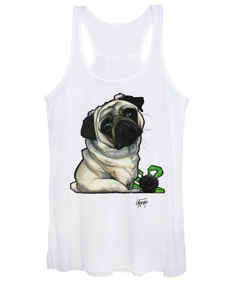 Pet Portrait Women's Tank Top featuring the drawing Dovgaia 3324 by Canine Caricatures By John LaFree