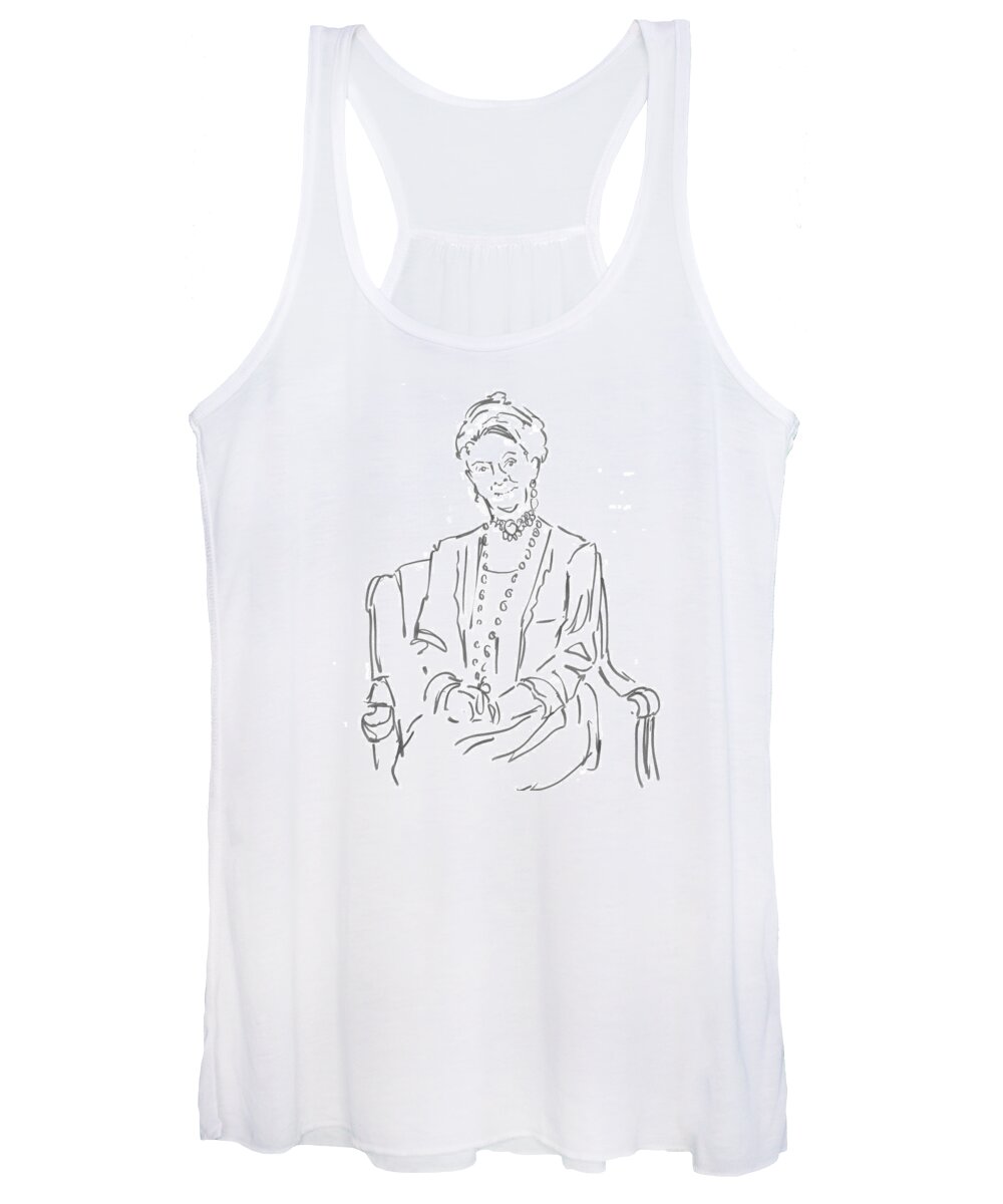 Downton Abbey Women's Tank Top featuring the drawing Downton Abbey - The Dowager Countess by Mike Jory