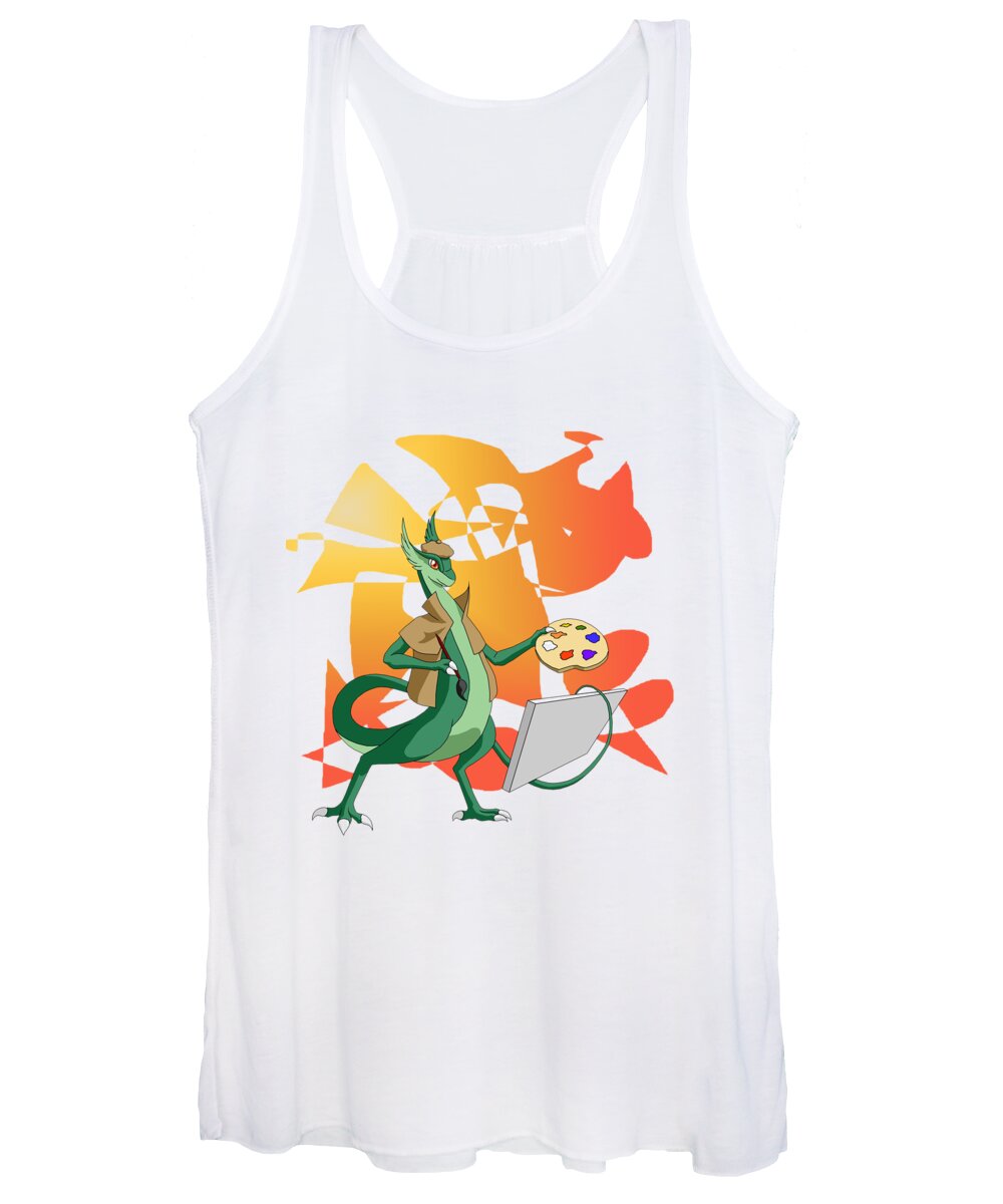Dragon Women's Tank Top featuring the digital art Dragon Painter by Alice Chen