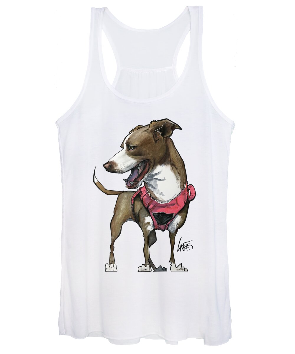 Mutt Women's Tank Top featuring the drawing DuFour 3920 HAZEL by Canine Caricatures By John LaFree