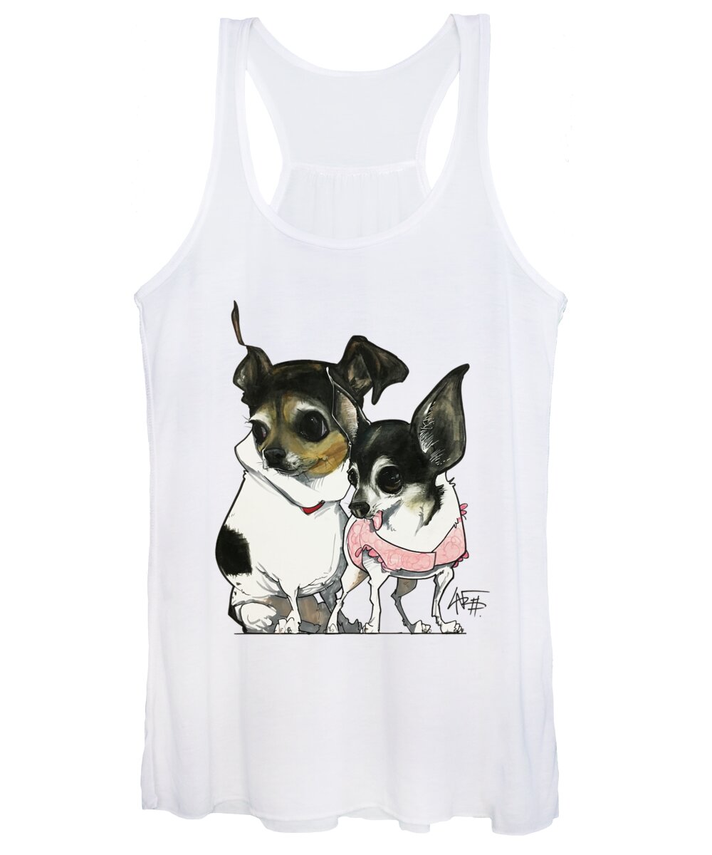 Pet Portrait Women's Tank Top featuring the drawing Duque 3302 by Canine Caricatures By John LaFree
