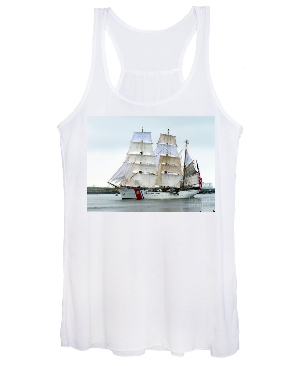 Eagle Women's Tank Top featuring the photograph USCGC Eagle by Janice Drew