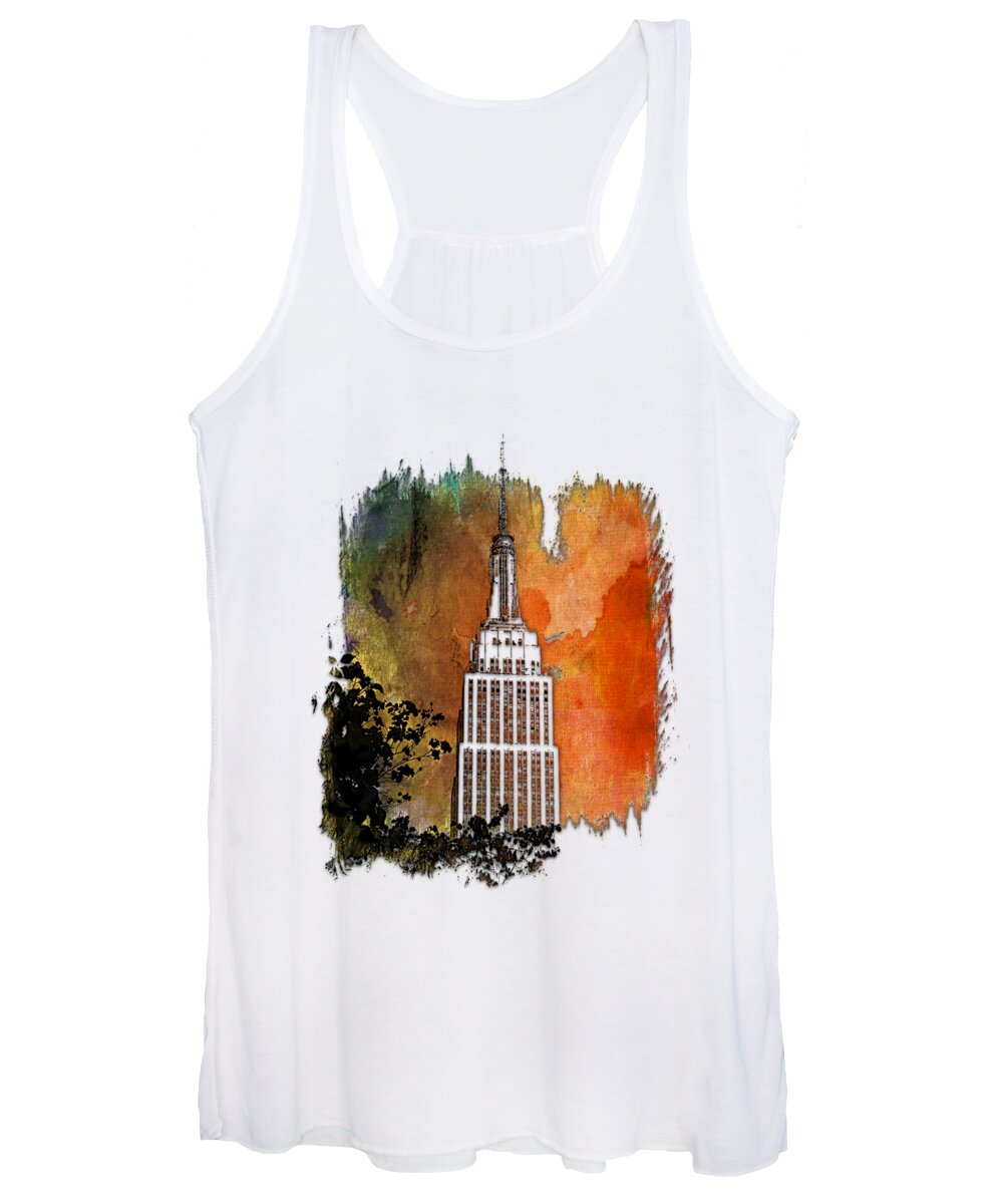 3d Women's Tank Top featuring the photograph Empire State Of Mind Earthy Rainbow 3 Dimensional by DiDesigns Graphics