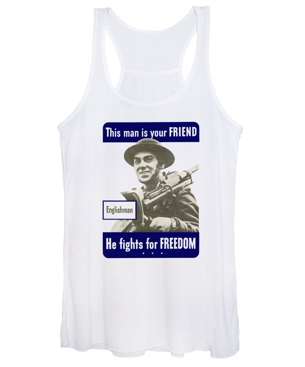 English Army Women's Tank Top featuring the painting Englishman - This Man Is Your Friend by War Is Hell Store