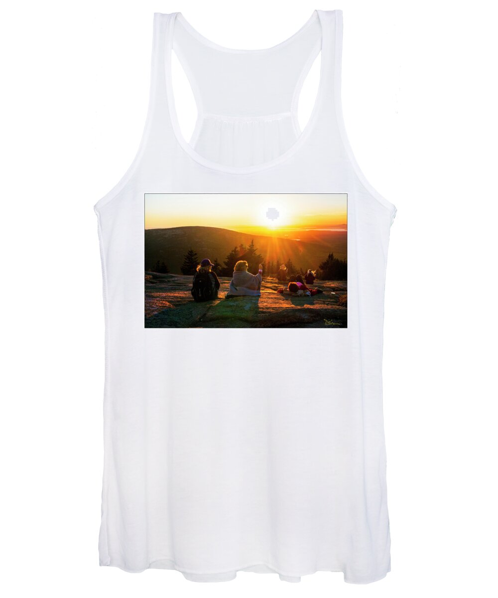 Sunset Women's Tank Top featuring the photograph Enjoying the Summer Sunset by Peggy Dietz