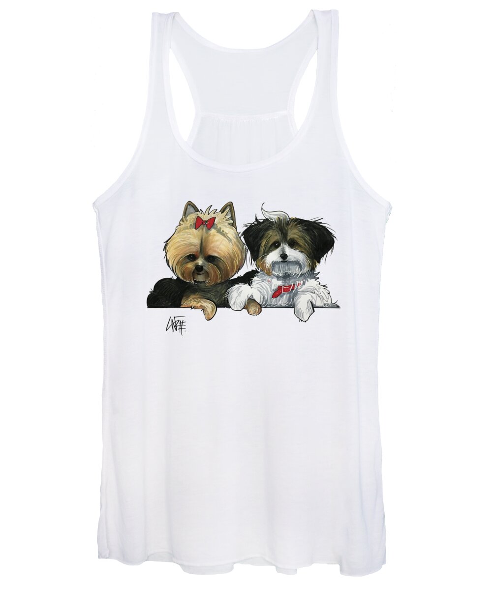 Yorkie Women's Tank Top featuring the drawing Escalera 3570 by Canine Caricatures By John LaFree