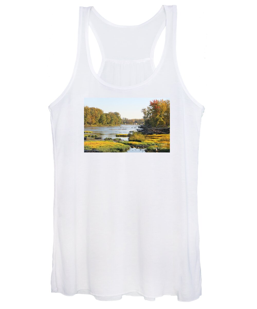 Fall Color Women's Tank Top featuring the photograph Fall Color on the Maumee River 1630 by Jack Schultz