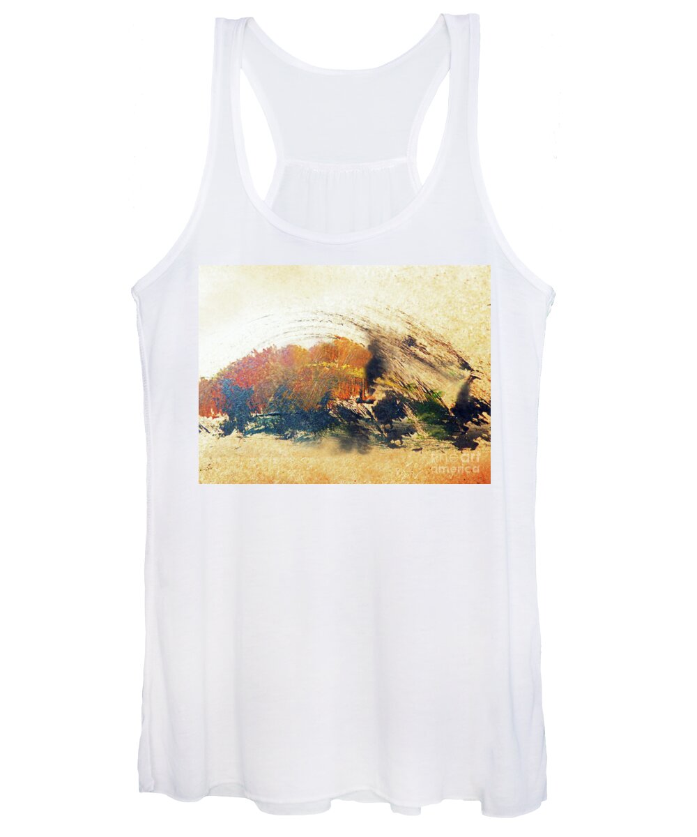 Abstract Women's Tank Top featuring the mixed media Fall Winds Blow by Sharon Williams Eng