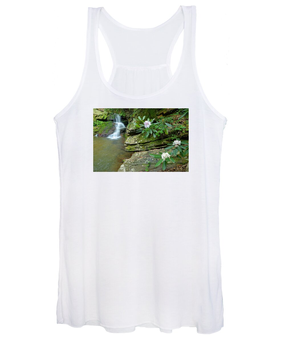 Waterfalls Women's Tank Top featuring the photograph Falls On Catawba Creek by Alan Lenk
