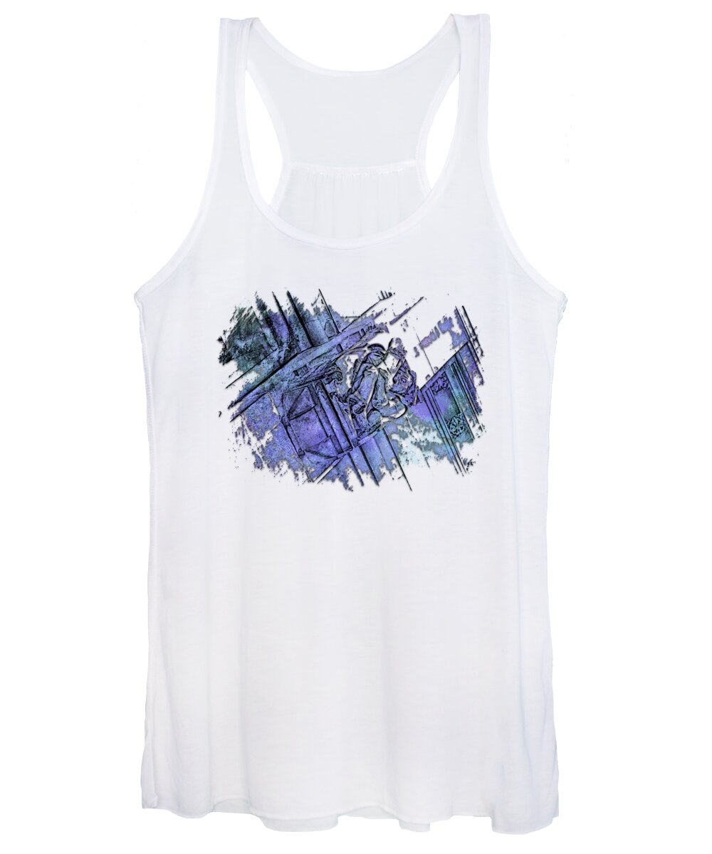 Architecture Women's Tank Top featuring the photograph Fear Berry Blues 3 Dimensional by DiDesigns Graphics