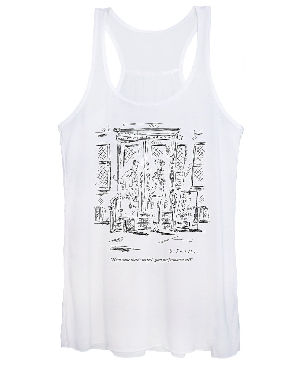 Performance Art Women's Tank Top featuring the drawing Feel Good Performance Art by Barbara Smaller