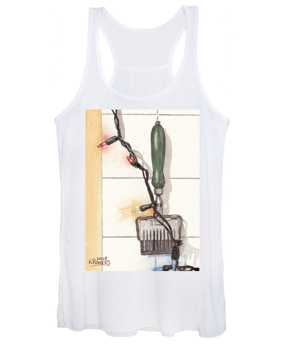 Herb Women's Tank Top featuring the painting Festive Antique Herb Cutter by Ken Powers