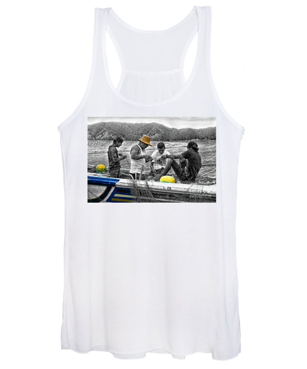 Sc Women's Tank Top featuring the photograph Fishing In Puerto Lopez by Al Bourassa