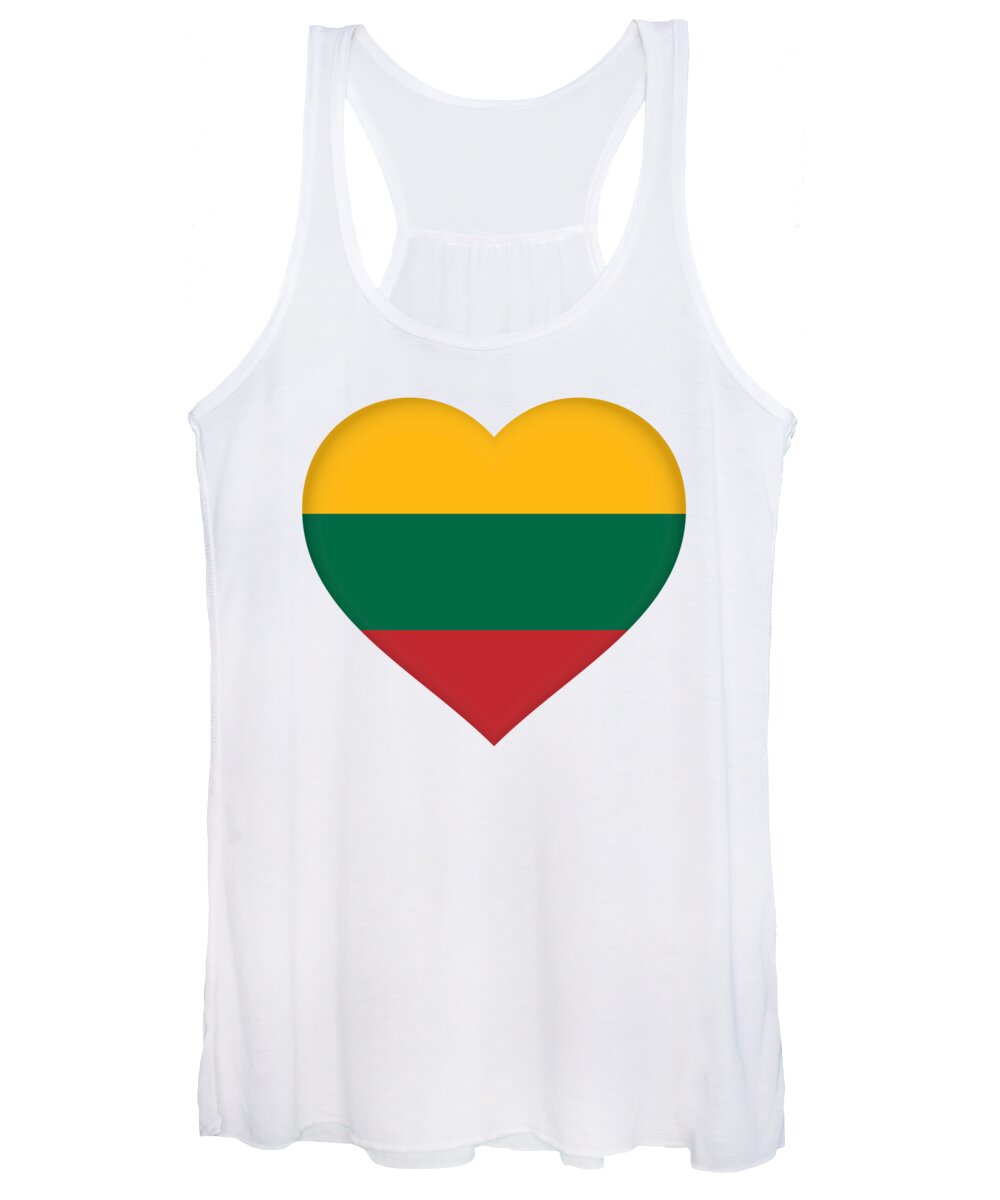 Lithuania Women's Tank Top featuring the digital art Flag of Lithuania Heart by Roy Pedersen