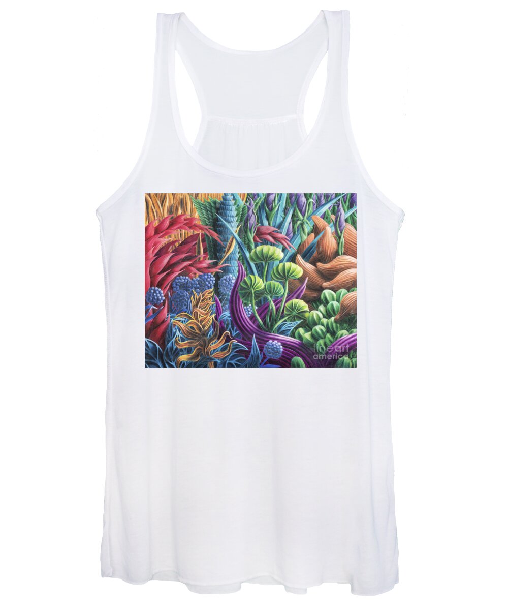 Fine Art Women's Tank Top featuring the drawing Floral Whirl by Scott Brennan