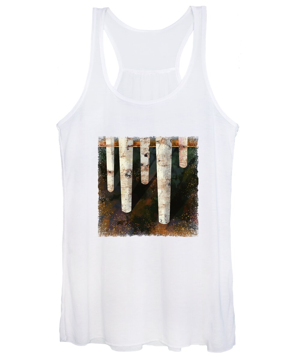 Trees Women's Tank Top featuring the digital art Forest Glow by Katherine Smit