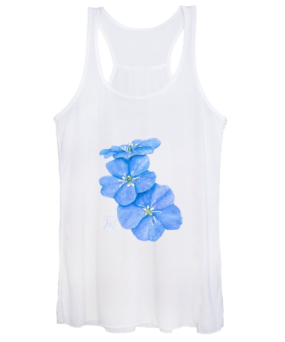 Flowers Women's Tank Top featuring the painting Forget Me Nots by Monica Burnette